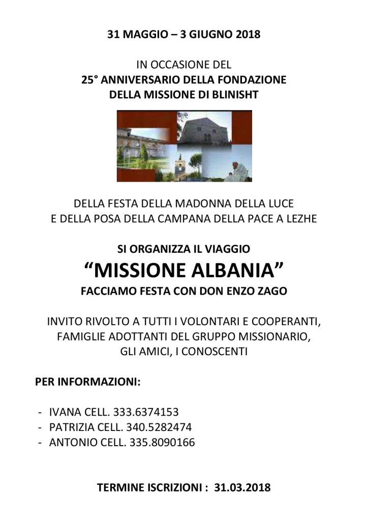 25° Anniversario della Fondazione della Missione di Blinisht