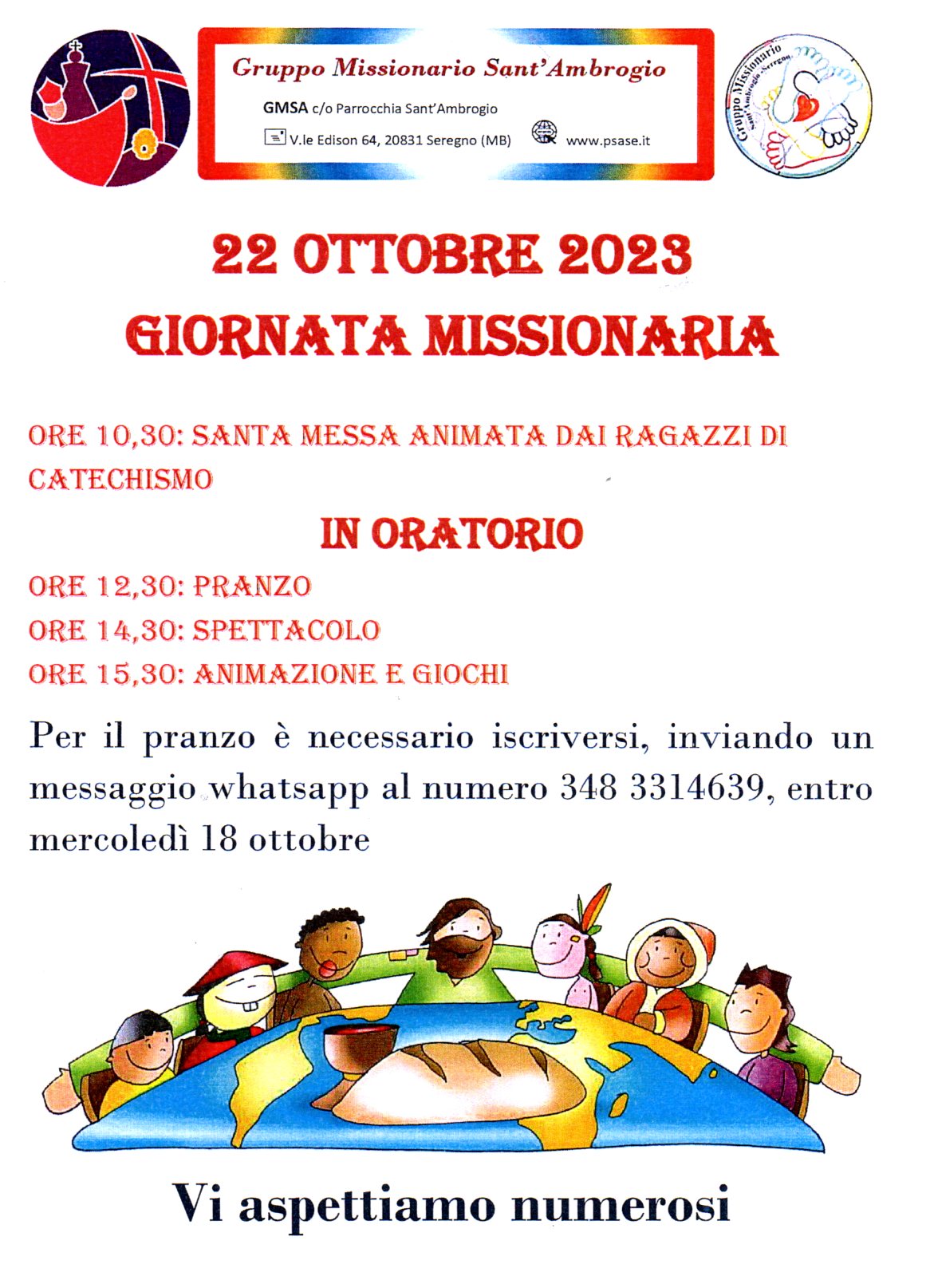 Giornata Missionaria 22/10/2023